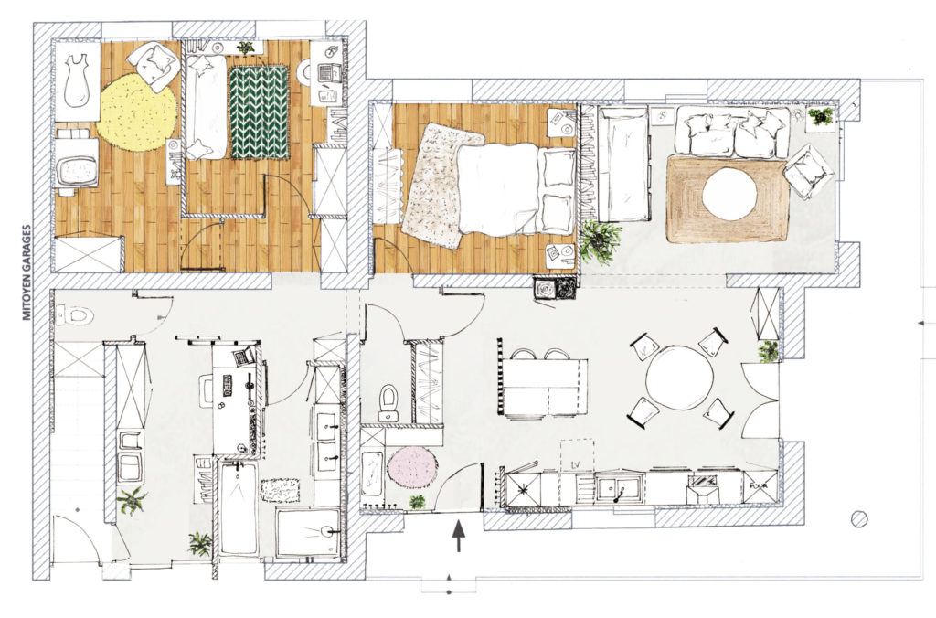 Plan agencement - Rénovation Habitat partagé à Gap