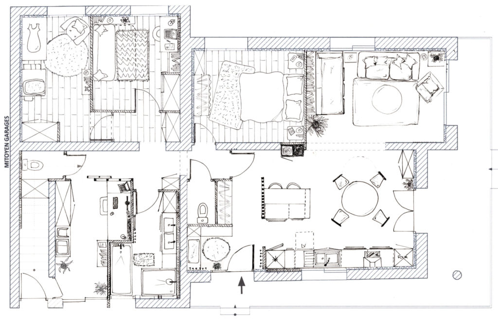 Plan agencement - Rénovation Habitat partagé à Gap